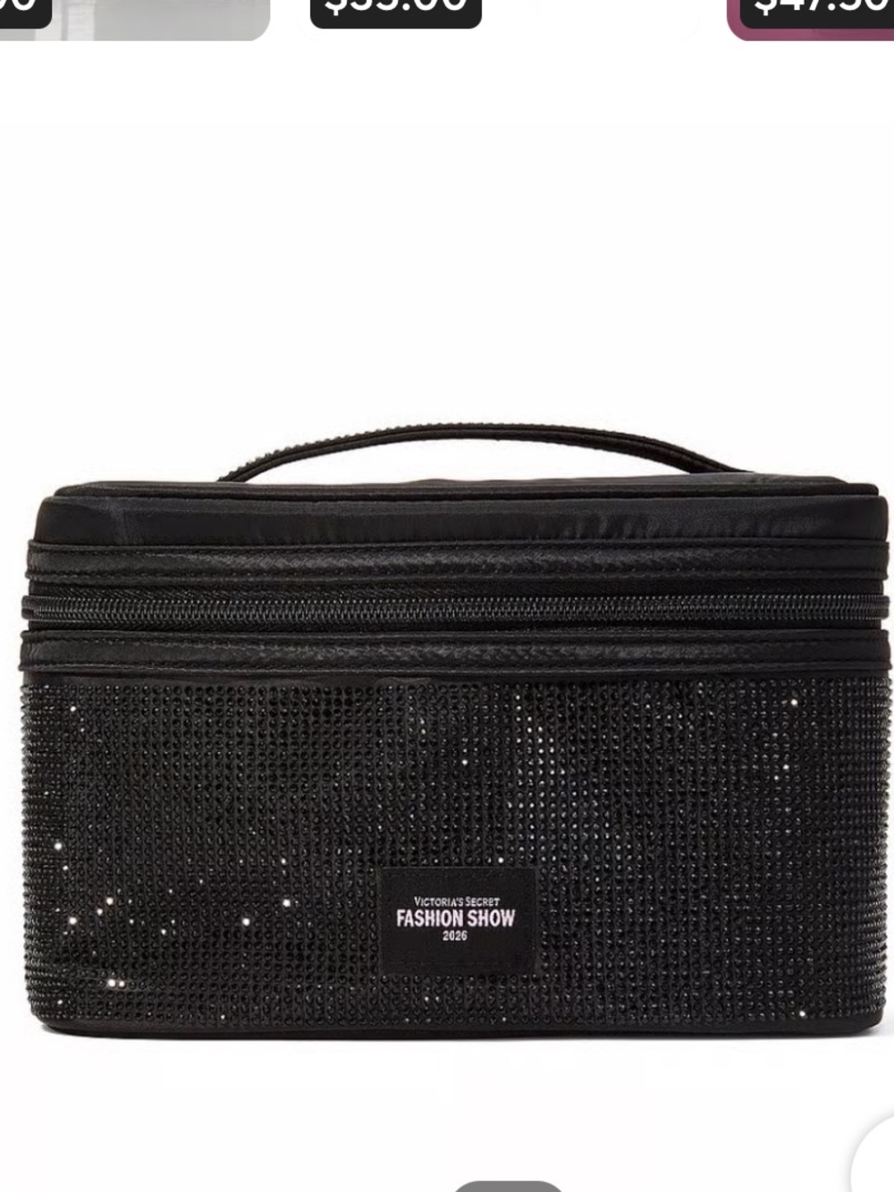 Victoria's Secret Black Sparkle Cosmetic Train Case